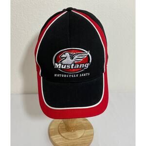 Mustang Motorcycle Seats Red Black White Adjustable Cap White Trim